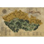 Stírací mapa Česka DELUXE XL zlatá - Mapa bez lišt, dárkový tubus – Sleviste.cz