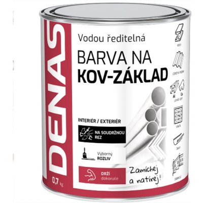 DENAS NA KOV-ZÁKLAD antikorozní barva na kov, 0100 bílá, 700 g – Zbozi.Blesk.cz