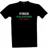 Pánské Tričko Tričko s potiskem Free Palestine pánské černá