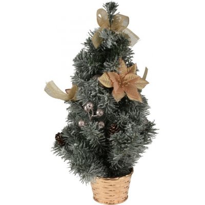 Mat Stromek vánoční v květníku 40cm ozdobený ZE mix barev – Zboží Mobilmania