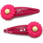 sponky s ozdobou květu 2 ks tmavě růžová – Hledejceny.cz