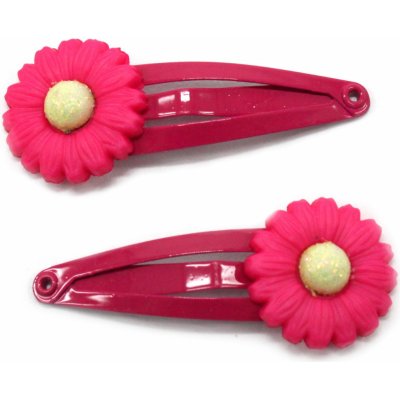 sponky s ozdobou květu 2 ks tmavě růžová – Hledejceny.cz
