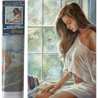 Norimpex Diamantový obrázek malování 30 x 40 cm Nahá žena u okna – Sleviste.cz