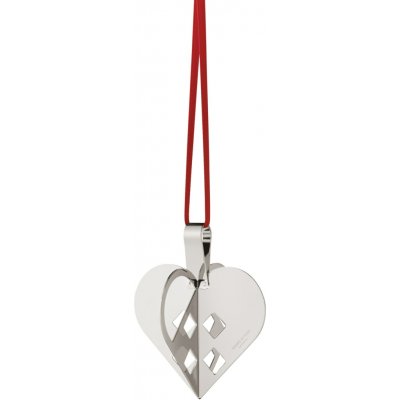 Georg Jensen Vánoční ozdoba Holiday Heart Palladium 2025 sběratelská edice, stříbrná barva – Hledejceny.cz