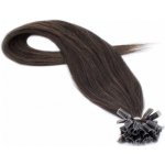 60cm 100% lidské vlasy pro metodu keratin 0,5g/pramen tmavě hnědá – Zboží Dáma