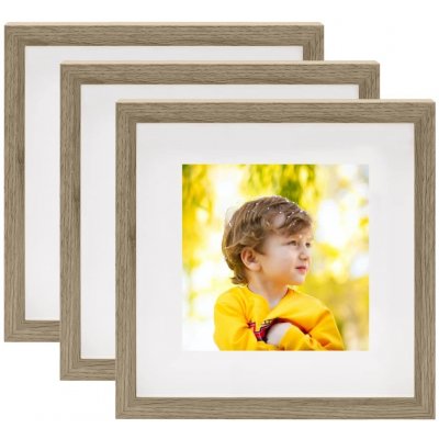 zahrada-XL 3D fotorámečky 3 ks tmavé dřevo 28 x 28 cm pro obraz 20 x 20 cm – Zboží Mobilmania