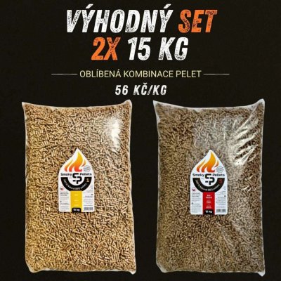 Smoky Pellets set dřevěných pelet Buk 15 kg a buk, třešeň 15 kg – Zboží Dáma