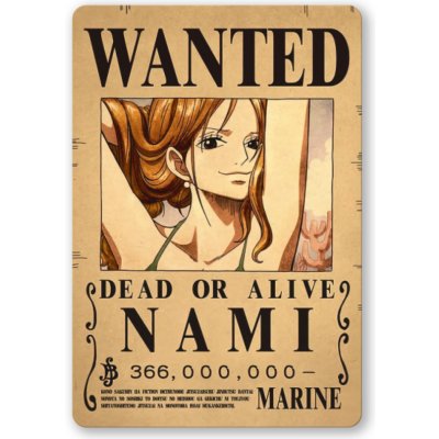 One Piece Samolepka Wanted Poster Nami – Zboží Živě