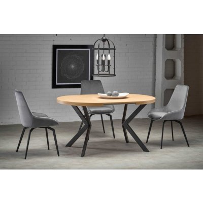 Halmar stůl PERONI dřevo zlatý dub černá – Zboží Dáma