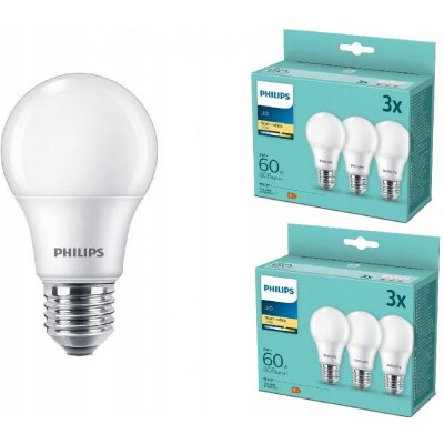 Philips LED žárovky E27 806 lm 8 W bílé teplé 6 ks – Zboží Mobilmania