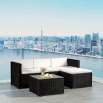 Goleto Zahradní polyratanová sestava Punta Cana černo-krémová – Hledejceny.cz