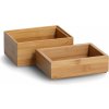 Úložný box Zeller Present Dřevěná bedna S 14,5 x 11 x 6/4 cm bambusové dřevo 2 ks 13318