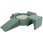 KiddyMoon Pěnové dětské hřiště velurové 300 kuliček – Hledejceny.cz