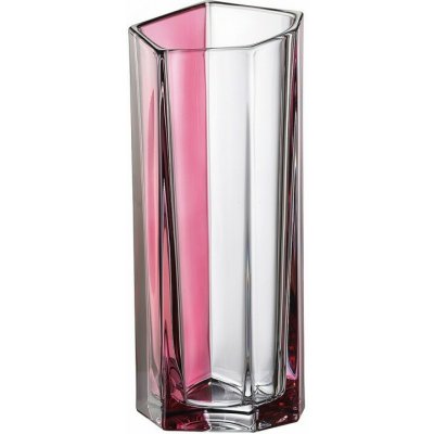Crystal Bohemia KŘIŠŤÁLOVÁ VÁZA BOHEMIA BAZALT PINK LINE 300MM – Hledejceny.cz