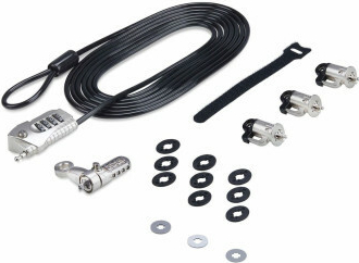 StarTech.com Laptop/Desktop & Peripheral Lock Kit, 9.8ft (3m) Cable - Sada zámků pro pracovní stanici - proti krádeži - černá a stříbrná - 3 m - kompatibilní s TAA