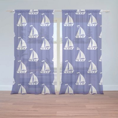 Sablio Záclony Bílé lodě: 2ks 150x250cm – Hledejceny.cz