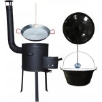 Kessel kotlík na guláš smalt 20 l 1,2 mm Paella pánev ocel 46 cm kovová kotlina s vysokými nožičkami žáruvzdorná barva 42 cm Plus 700 poklice smalt 49 cm naběračka 350 ml a va – Zboží Mobilmania