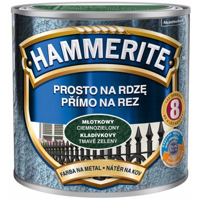 Akzo Nobel Hammerite přímo na rez 2,50L, kladívkový tmavě zelený – HobbyKompas.cz