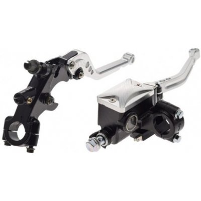 sada brzdová pumpa přední brzdy + páčka spojky kompl. stříbrná s držákem pro zrcátka – Hledejceny.cz