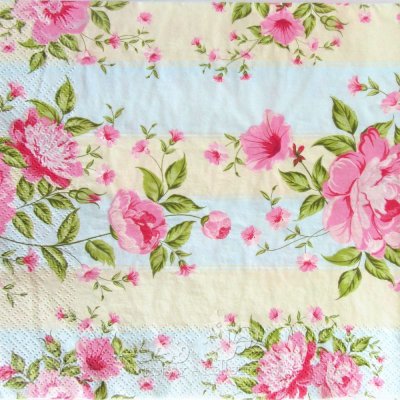 Ubrousek na decoupage vzor 0209 růže pruhy – Zboží Dáma