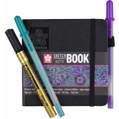 Sakura Sketch Note Book 12 x 12 cm Černá 140 g – Zboží Mobilmania