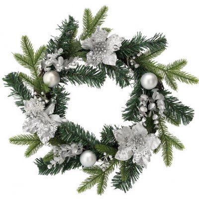 Chomik Věnec vánoční 40 cm stříbrný *2309 – Zboží Mobilmania