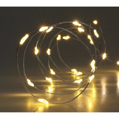 Koopman Světelný řetěz na baterie, 40 LED teplá bílá, stříbrný drát, 195 cm – Hledejceny.cz