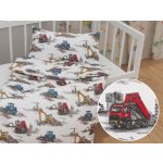 Biante Dětské bavlněné povlečení Sandra SA-578 Náklaďáky a bagry na bílém 90 x 140 cm 40 x 60 cm – Hledejceny.cz
