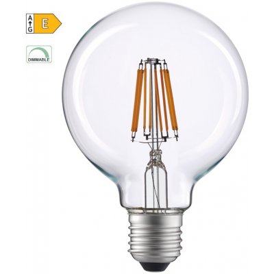 Diolamp LED Globe Filament žárovka čirá G125 10W/230V/E27/2700K/1220Lm/360°/Dim