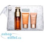 Clarins Double Serum & Extra-Firming pleťové sérum Double Serum 50 ml + denní pleťový krém Extra-Firming Energy 15 ml + noční pleťový krém Extra-Firming Night 15 ml + kosmetická taštička dárková sada – Zboží Mobilmania