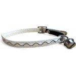 Bafpet Kočičí obojky zdobené stříbrnou vlnkou 10 mm x 32 cm – Zboží Dáma