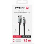 Swissten 71521309 USB / USB-C, 1,5m, černý – Zboží Živě