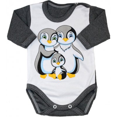 Kojenecké body dlouhý rukáv Tučňáčci – Hledejceny.cz