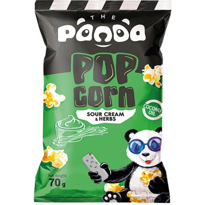 Panda Popcorn s příchutí zakysané smetany a bylinek 70 g – Zboží Mobilmania