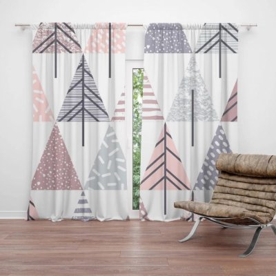 Závěsy Barevné stromky: 2 ks - 140x250 cm - Sablio – Hledejceny.cz
