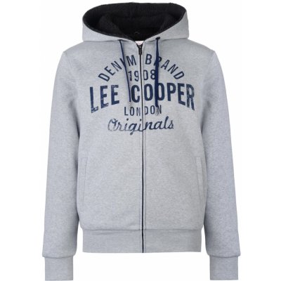 Lee Cooper London Zip mikina s kapucí grey marl – Zboží Mobilmania