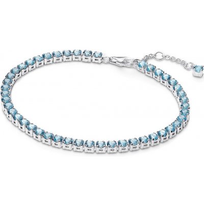 Pandora Tenisový stříbrný náramek se světle modrými zirkony Timeless 591469C03 20 cm – Zboží Dáma