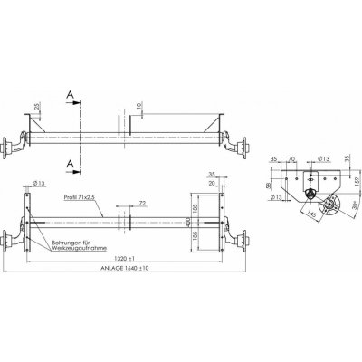 Náprava AL-KO UBR 700-5 (750 kg) a 1320 mm, c 1640 mm, 100x4, (Sacher) 100684 – Hledejceny.cz