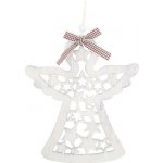 Anděl Přerov Anděl dřevěný na zavěšení 14 x 16 cm světle šedý – Hledejceny.cz