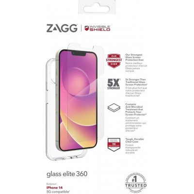 Pouzdro Invisible Shield Glass Elite 360 a sklo iPhone 14