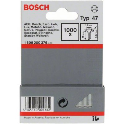 Hřebíky do sponkovačky, typ 47, 1,8 x 1,27 x 16 mm 1000 ks Bosch Accessories 1609200376 – Zbozi.Blesk.cz