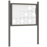 PROCITY Venkovní vitrína model 1000 18 x A4, šedá PRO, včetně sloupků | Zboží Auto