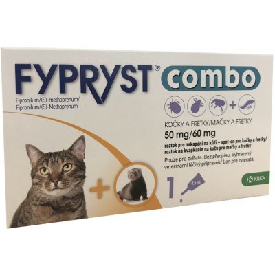 Fypryst Combo Spot-on 50 / 60 mg pro kočky a fretky 3 x 0,5 ml – Sleviste.cz