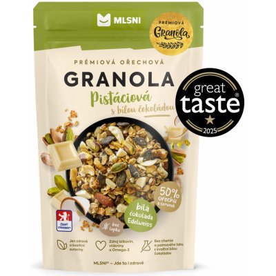 Mlsni Prémiová granola Pistáciová s bílou čokoládou 70 g – Zboží Dáma