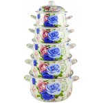 TIDAL Smaltované hrnce ROSES, 2,8/3,7/5/6,2/8L, 10ks, TD-7979 – Zboží Mobilmania