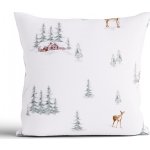 MKLuzkoviny.cz Vánoční bavlna Renforcé Zimní les 40 x 40 cm – Zbozi.Blesk.cz