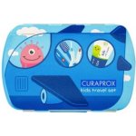 CURAPROX Kids travel set modrý 1x zubní kartáček, 2x mezizubní kartáček CPS, 1x zubní pasta máta 6+ 10 ml, 1x nálepka – Zboží Dáma