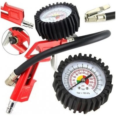 MAR-POL Pistole na hustění pneumatik s manometrem, střední budík M80697 – Sleviste.cz