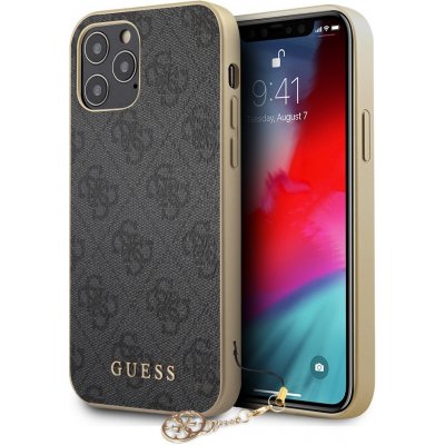 Pouzdro Guess 4G Charms iPhone 12/12 Pro šedé