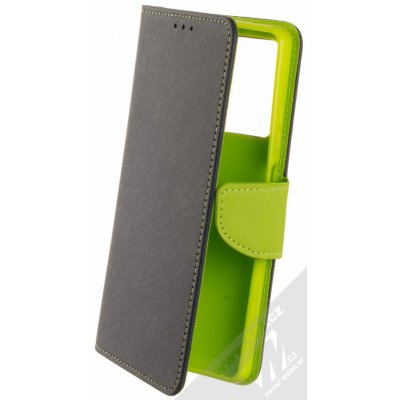 Pouzdro 1Mcz Fancy Book flipové Xiaomi Redmi Note 12 Pro Plus modré limetkově zelené